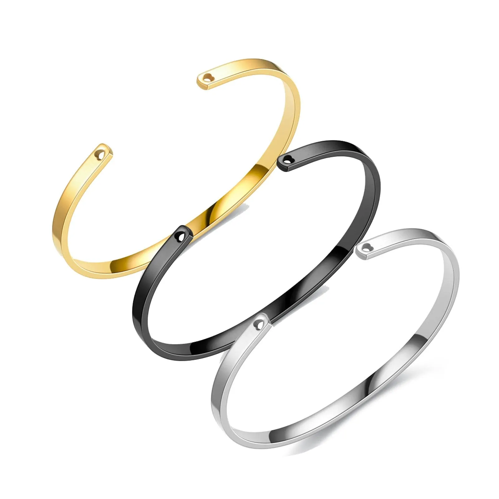 10 Pcs 6mm Wide Stainless Steel Bracelet