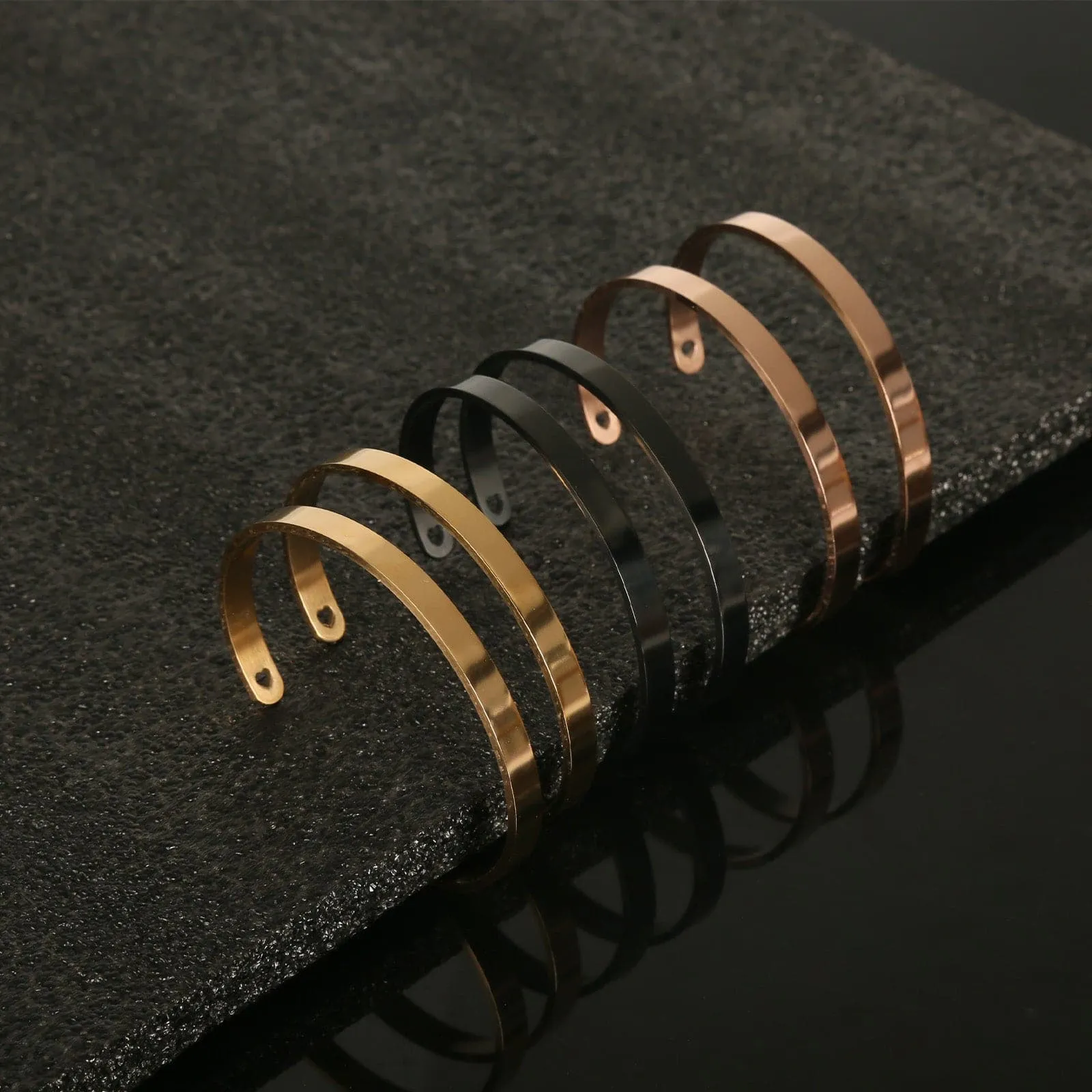 10 Pcs 6mm Wide Stainless Steel Bracelet