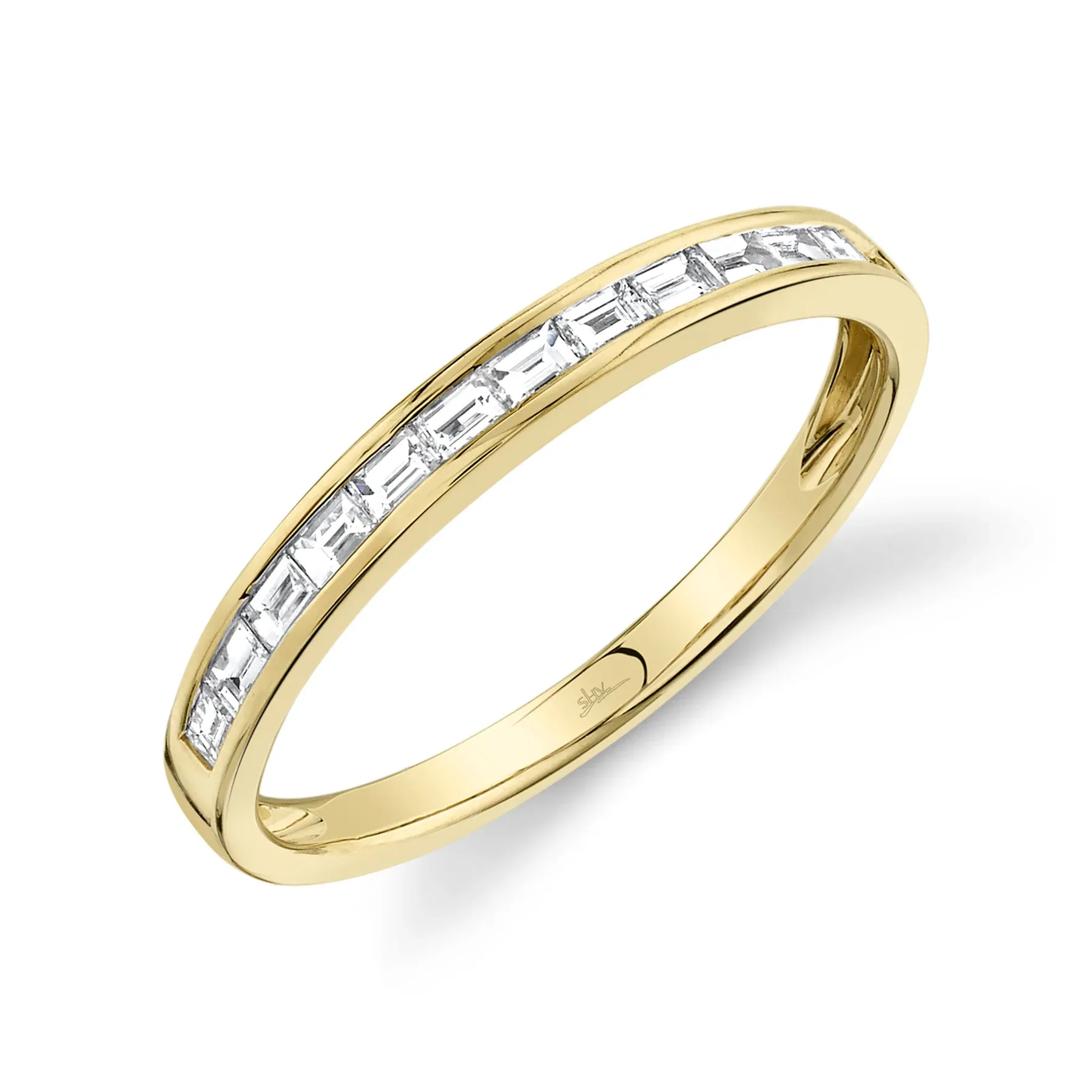 14k Gold 0.30Ct Baguette Diamond Band Size 6.0, available in White, Rose and Yellow Gold