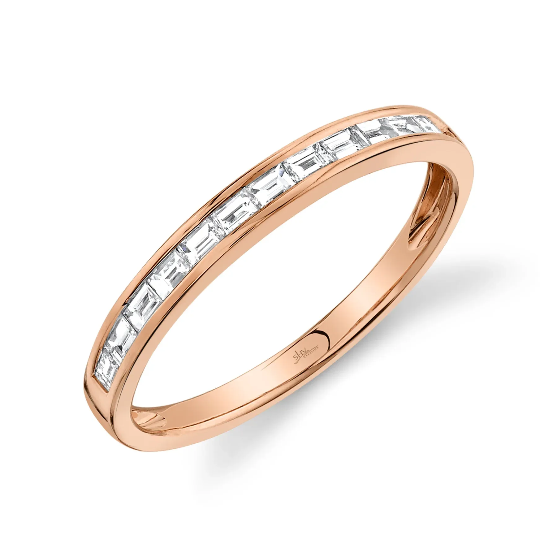 14k Gold 0.30Ct Baguette Diamond Band Size 6.0, available in White, Rose and Yellow Gold