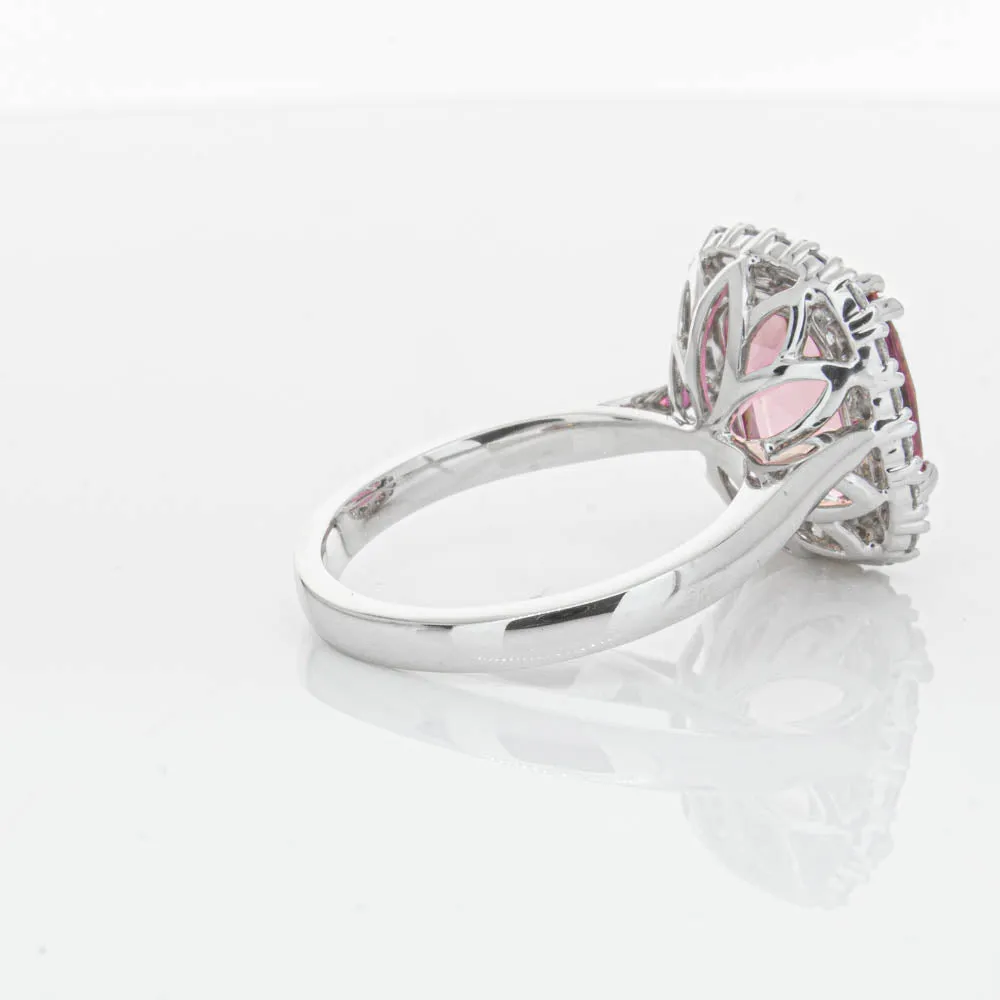 18ct White Gold Pink Tourmaline & Diamond Ring