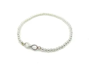 3 mm ball and Infinity Charm bracelet