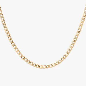4MM Solid Gold Curb Link Chain
