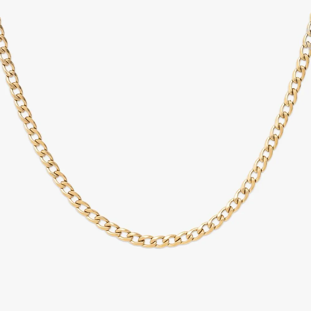 4MM Solid Gold Curb Link Chain
