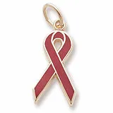Aids Ribbon Charm In Yellow Gold
