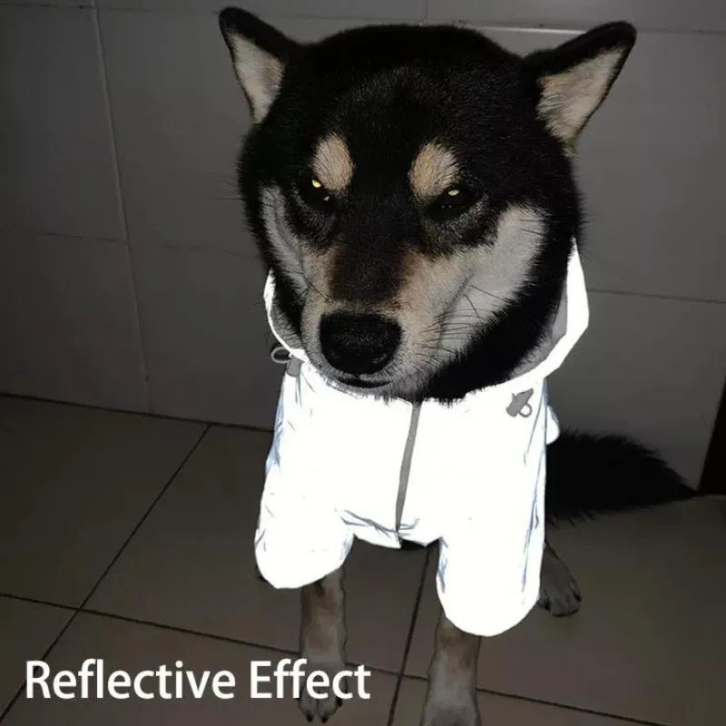 American Trendy Pet Astronaut Flight Suit: Full Reflective Dog Coat Raincoat Jacket Luxury Dog Clothes Raincoat Jacket Reflective Space Suit Hoodies Pet Coat Clothing For Large Medium Small Dogs Apparel Costume