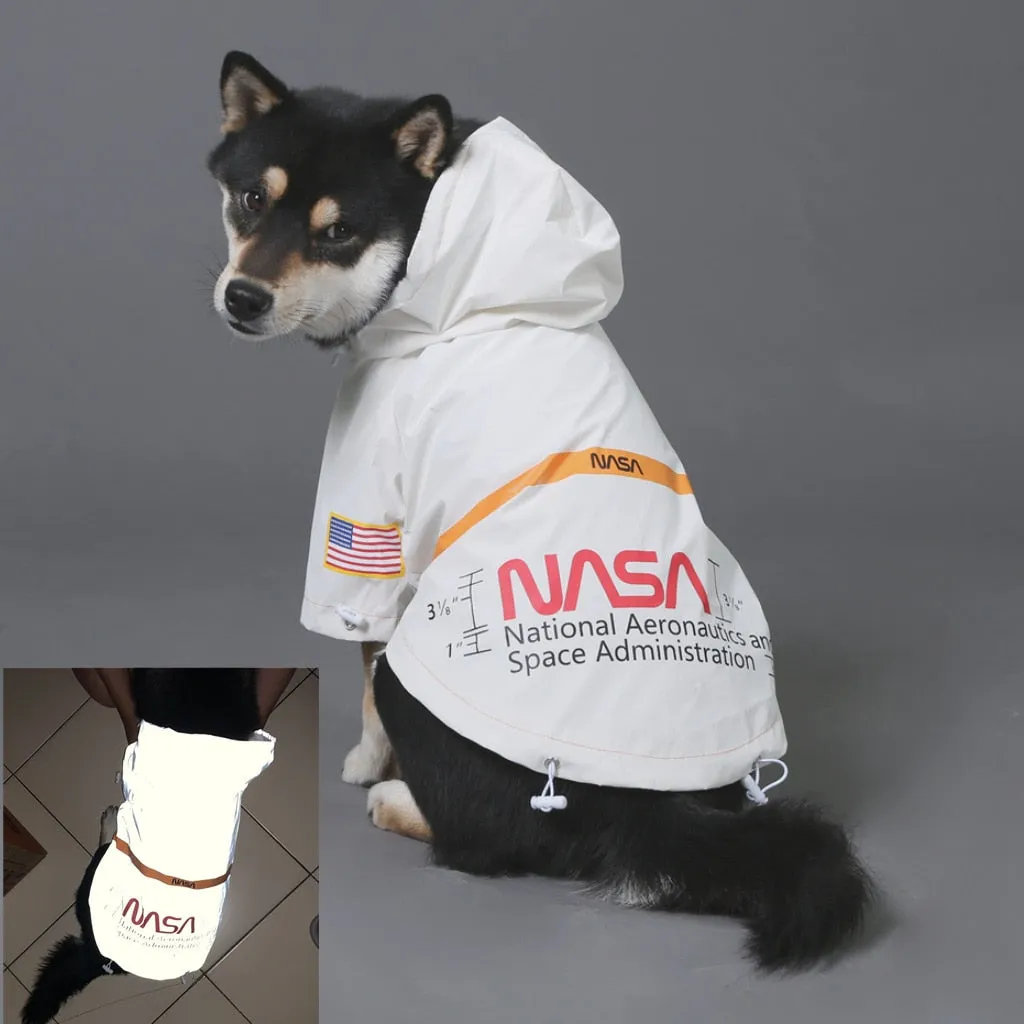 American Trendy Pet Astronaut Flight Suit: Full Reflective Dog Coat Raincoat Jacket Luxury Dog Clothes Raincoat Jacket Reflective Space Suit Hoodies Pet Coat Clothing For Large Medium Small Dogs Apparel Costume