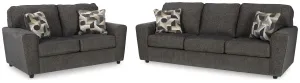Cascilla Sofa and Loveseat in Slate