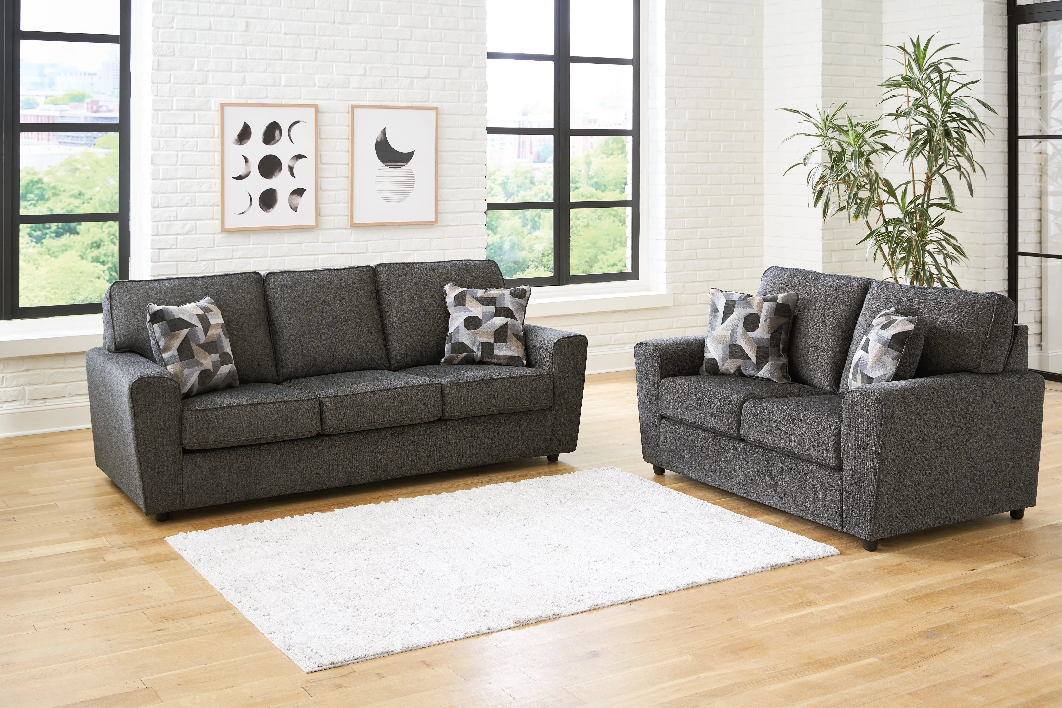 Cascilla Sofa and Loveseat in Slate