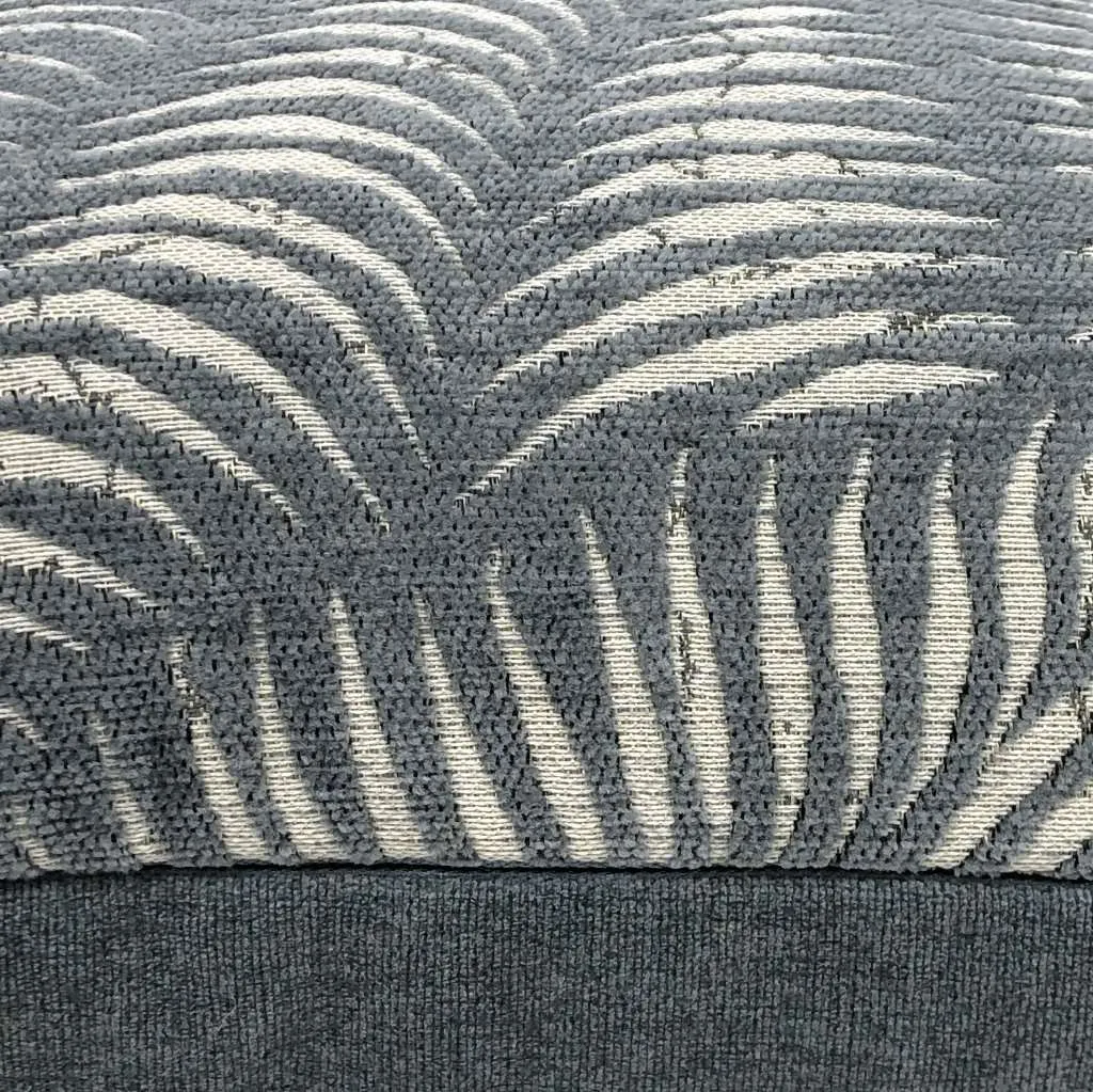 (CLEARANCE) Arcadia Slate Gray-Blue Botanical Ferns Chenille Pillow Cover