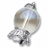 Crystal Ball Charm In Sterling Silver