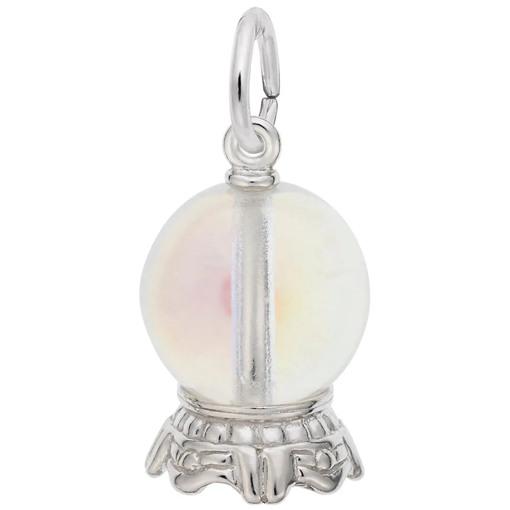 Crystal Ball Charm In Sterling Silver