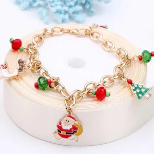 Delightful Christmas-Themed Bead Charm Bracelets