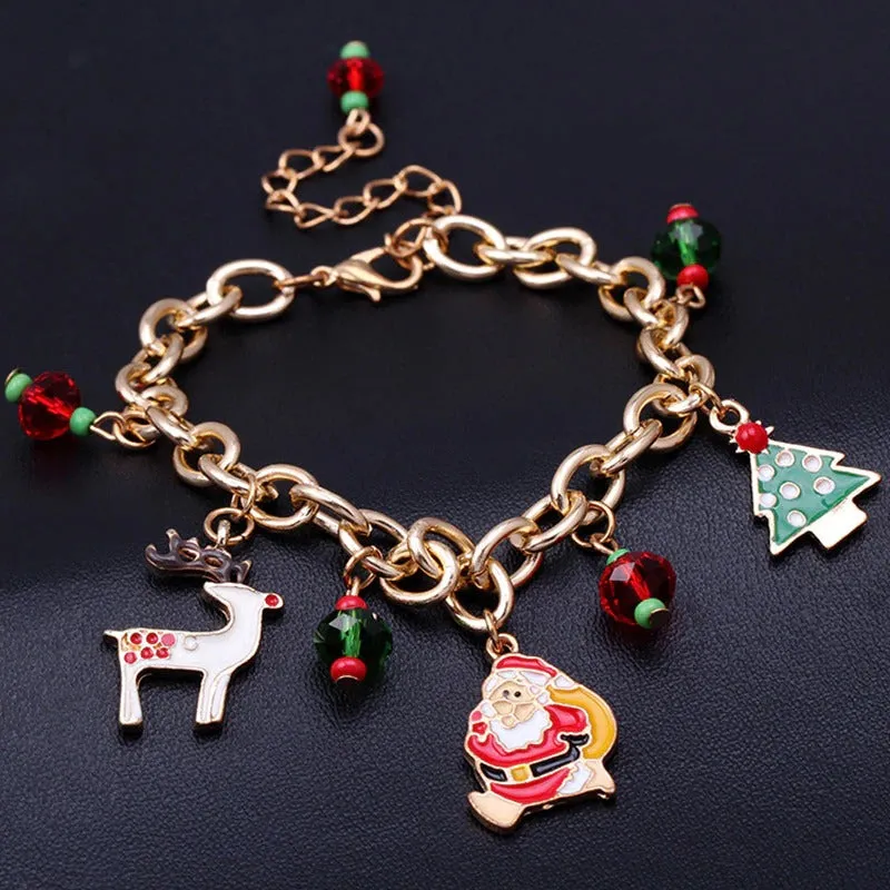 Delightful Christmas-Themed Bead Charm Bracelets