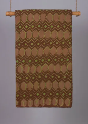 Diamond In The Rough Waters Caramel Cotton Hand Block Printed Fabric