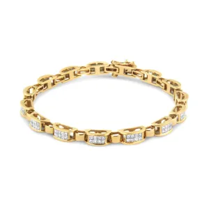 Elegant 14K Yellow Gold Princess-Cut Diamond Tennis Bracelet with 2.5 Cttw Sparkle