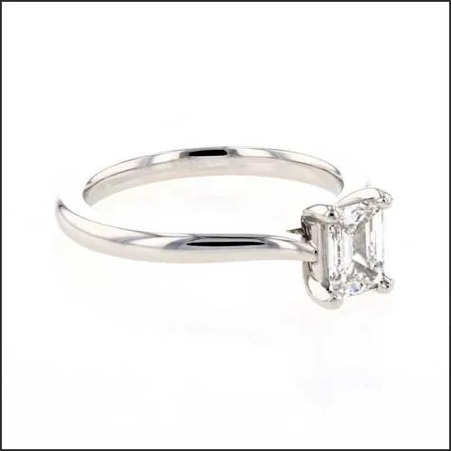 Emerald Cut Diamond Engagement Ring Platinum