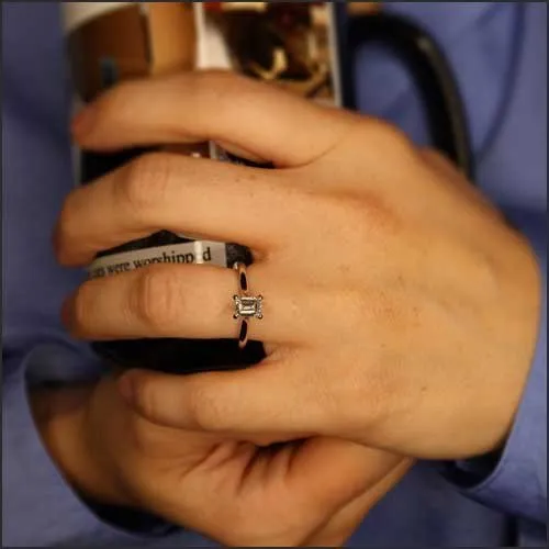 Emerald Cut Diamond Engagement Ring Platinum