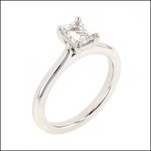 Emerald Cut Diamond Engagement Ring Platinum