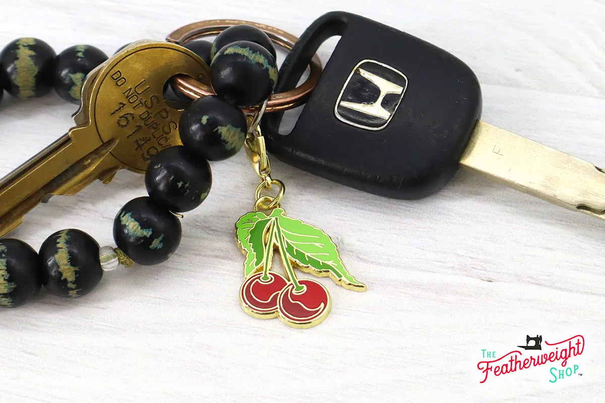 Enamel Charm Zipper Pull by Cathe Holden - MINI STRAWBERRY & CHERRY