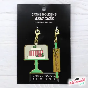 Enamel Charm Zipper Pull by Cathe Holden - ROLLING PIN & CAKE STAND