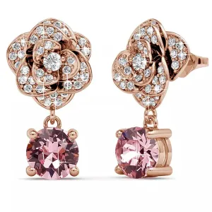 Flower Blush Earrings Embellished With SWAROVSKI Crystals in Rose Gold