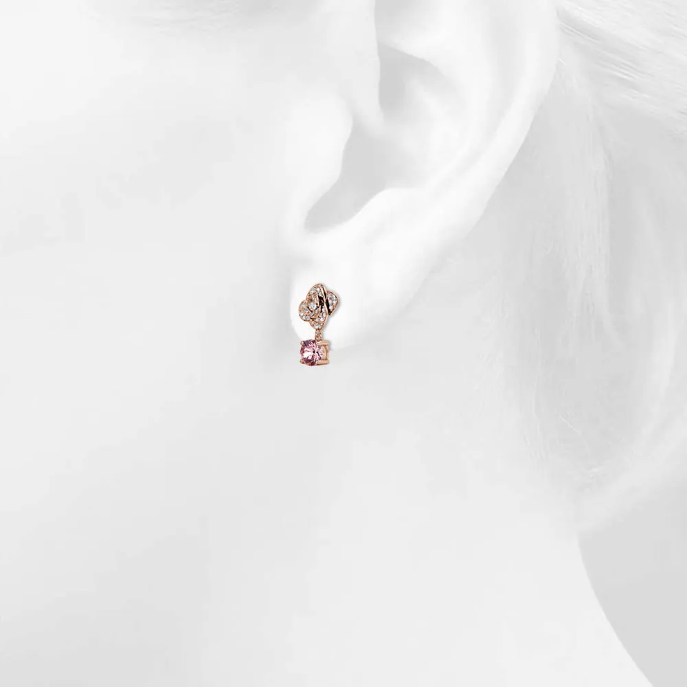 Flower Blush Earrings Embellished With SWAROVSKI Crystals in Rose Gold
