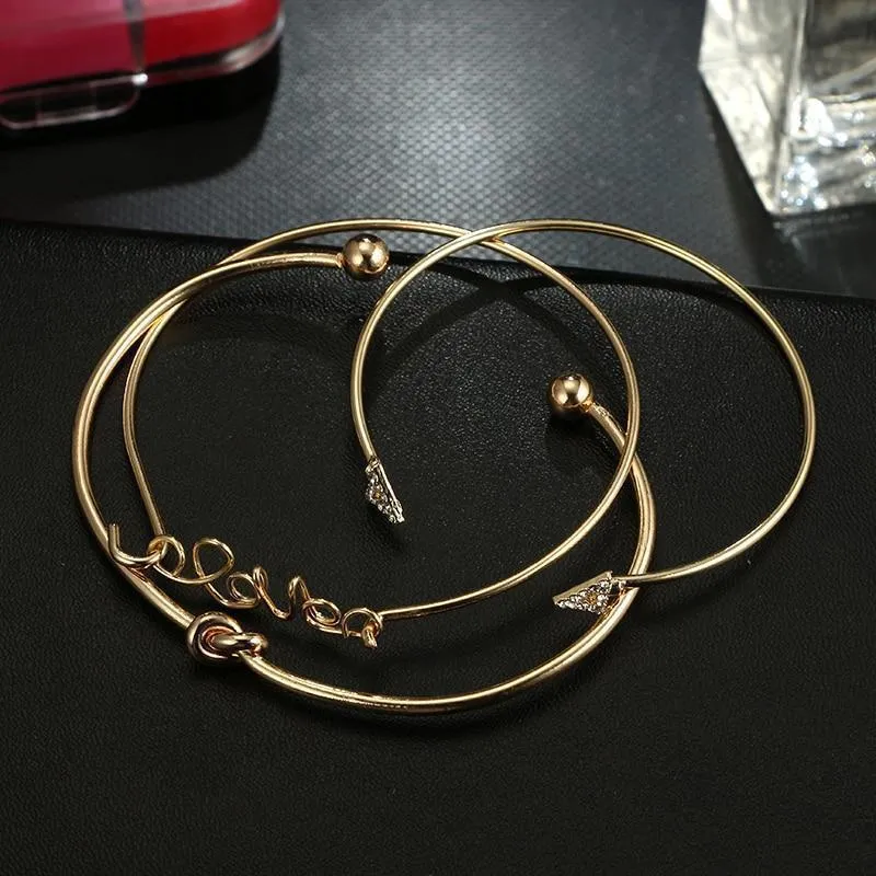 Golden Oasis Cactus Charm Bracelet Set
