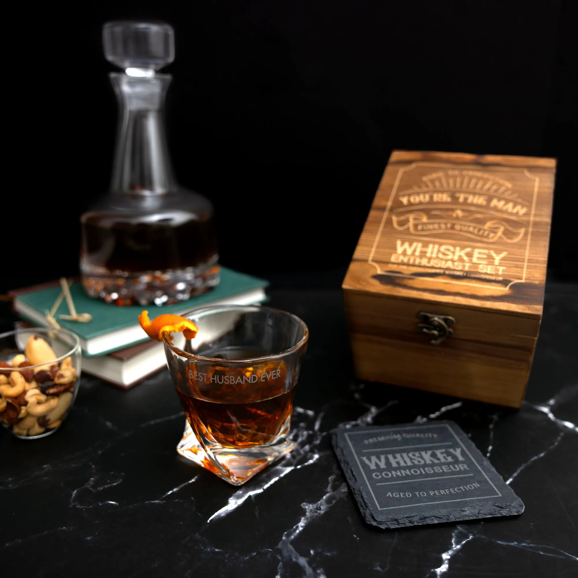 Husband Rocks Glass Gift Box