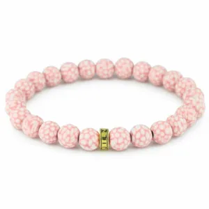 JILZARAH Dusty Rose Tortoise Shell Bead Stack Bracelet