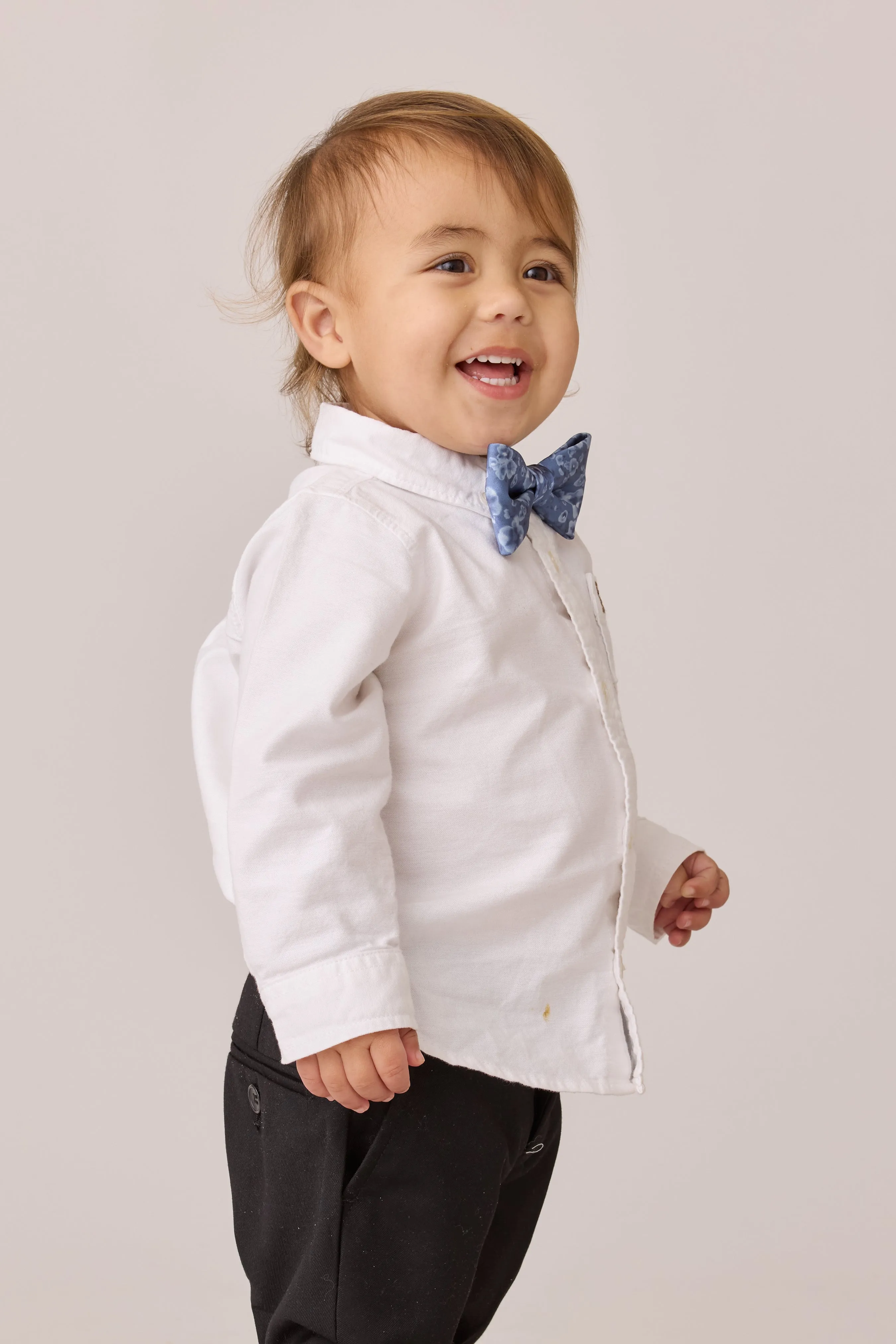 Kids Satin Floral Print Bowtie | Made To Order