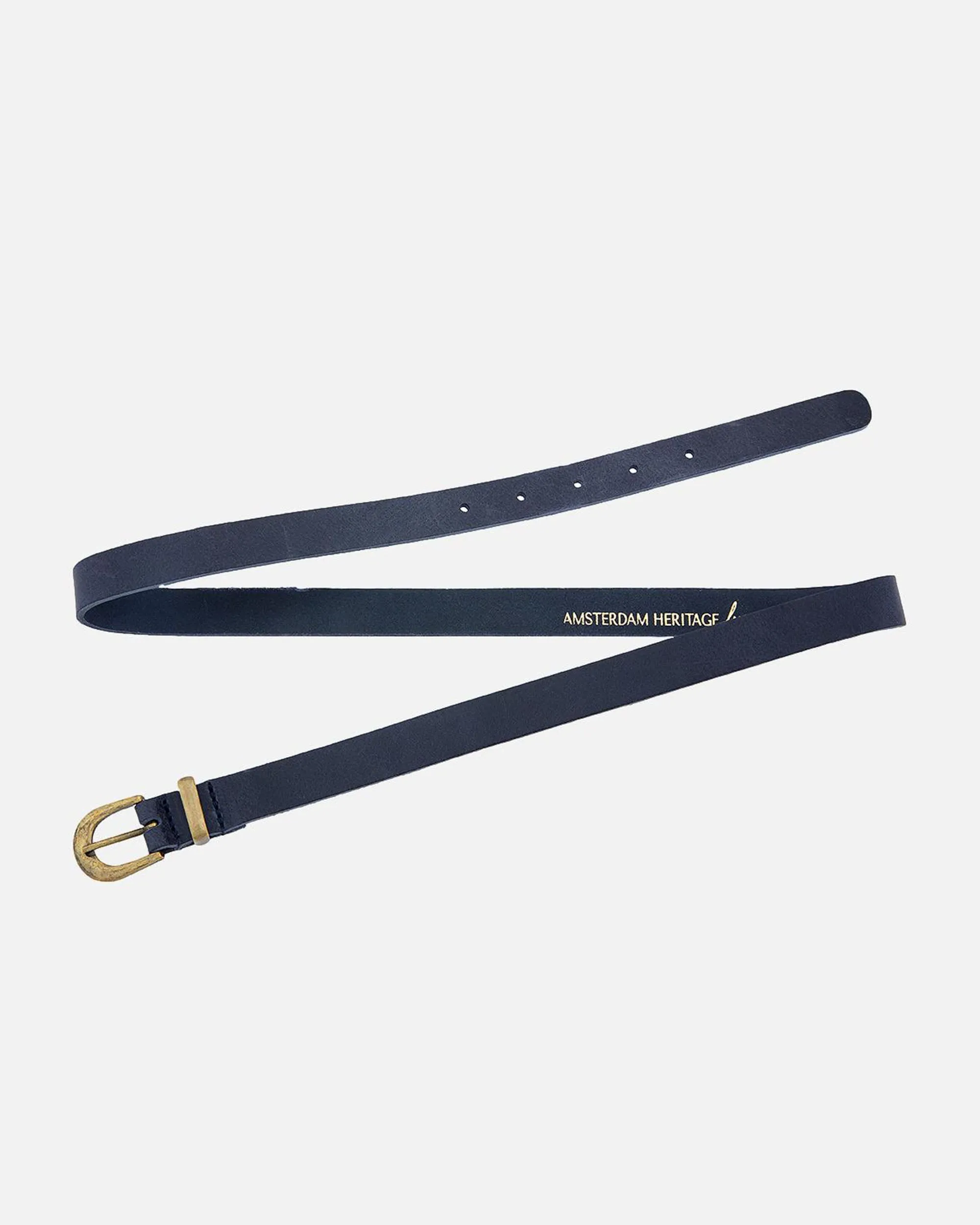 MADE TO ORDER Ank | Skinny Leather Belt with Gold Buckle & Keeper