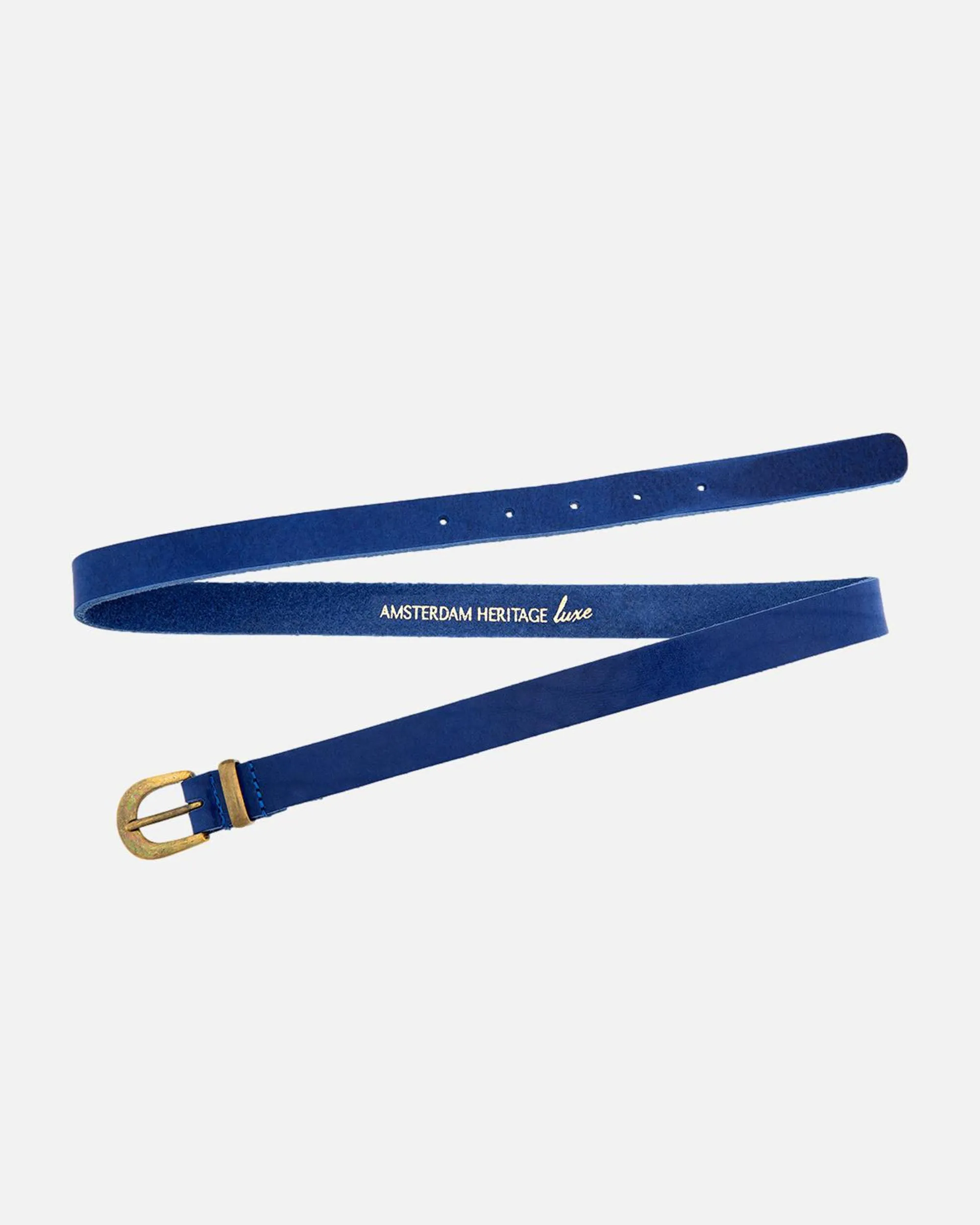 MADE TO ORDER Ank | Skinny Leather Belt with Gold Buckle & Keeper