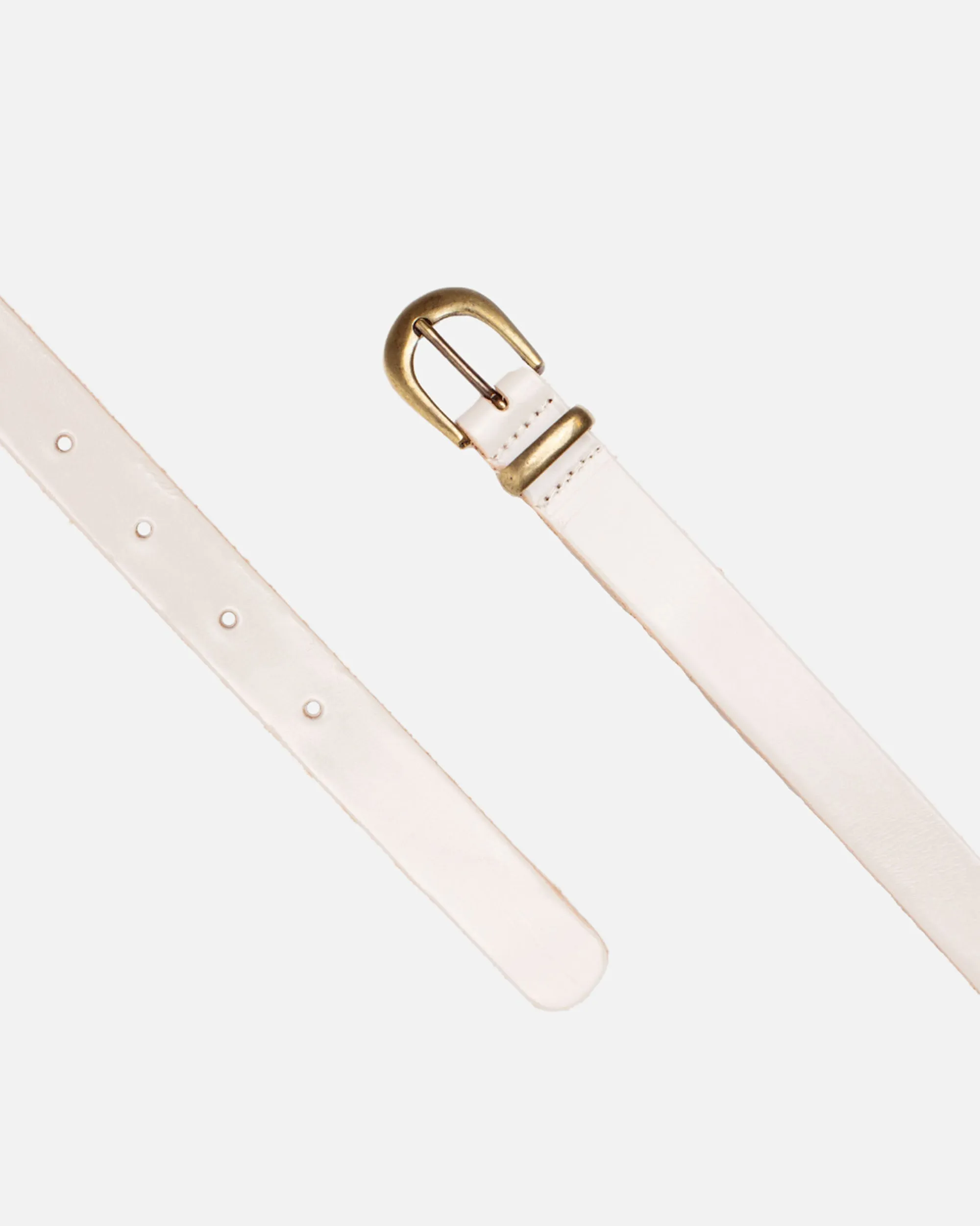 MADE TO ORDER Ank | Skinny Leather Belt with Gold Buckle & Keeper