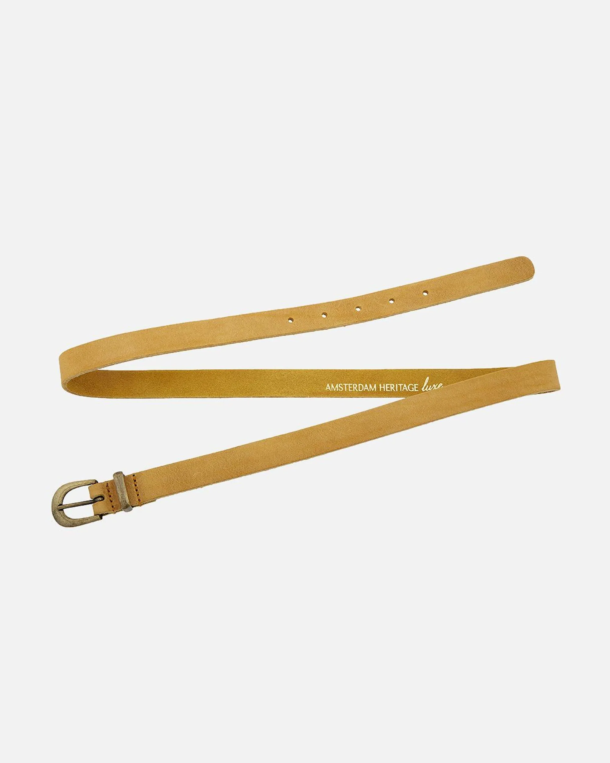 MADE TO ORDER Ank | Skinny Leather Belt with Gold Buckle & Keeper