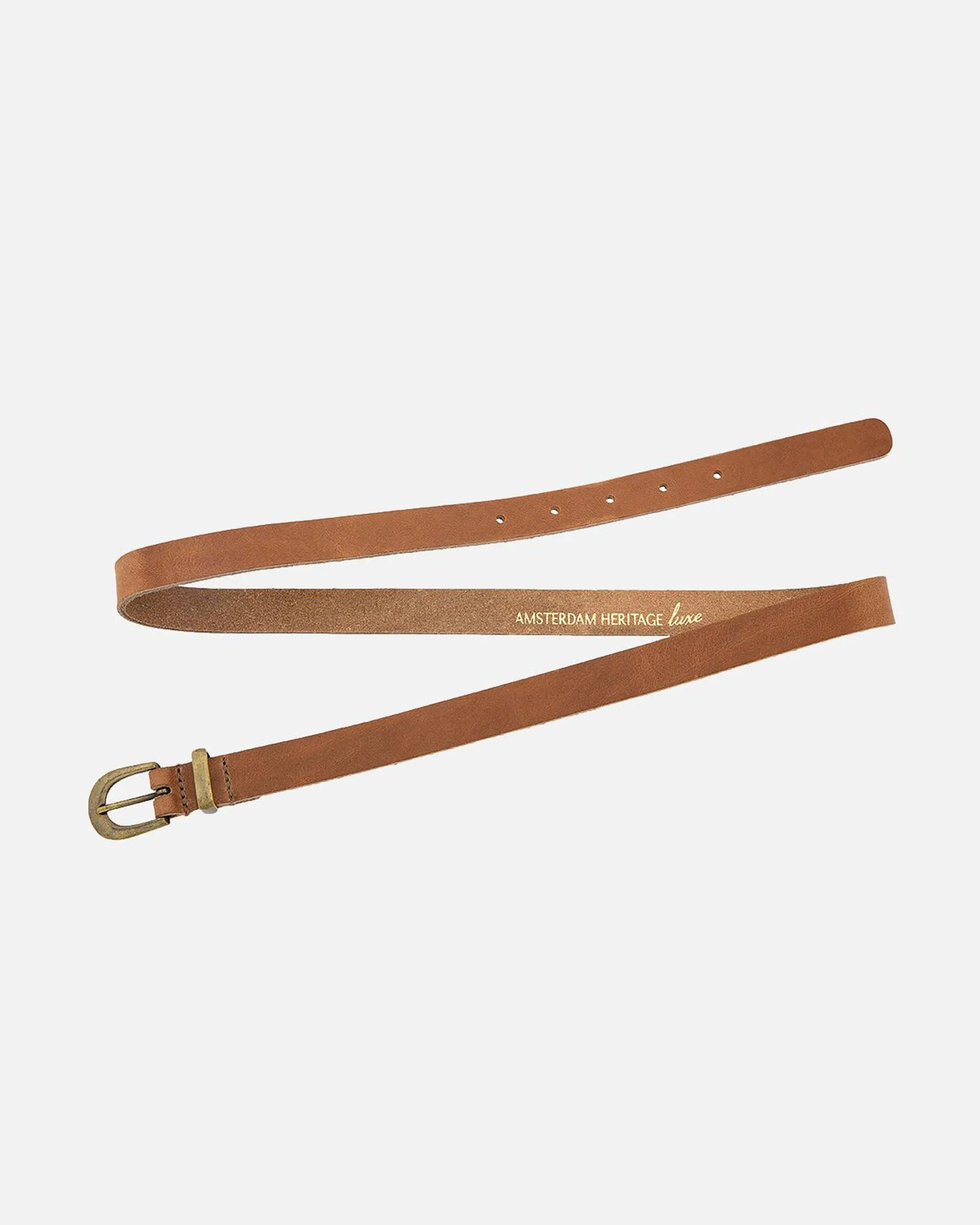 MADE TO ORDER Ank | Skinny Leather Belt with Gold Buckle & Keeper