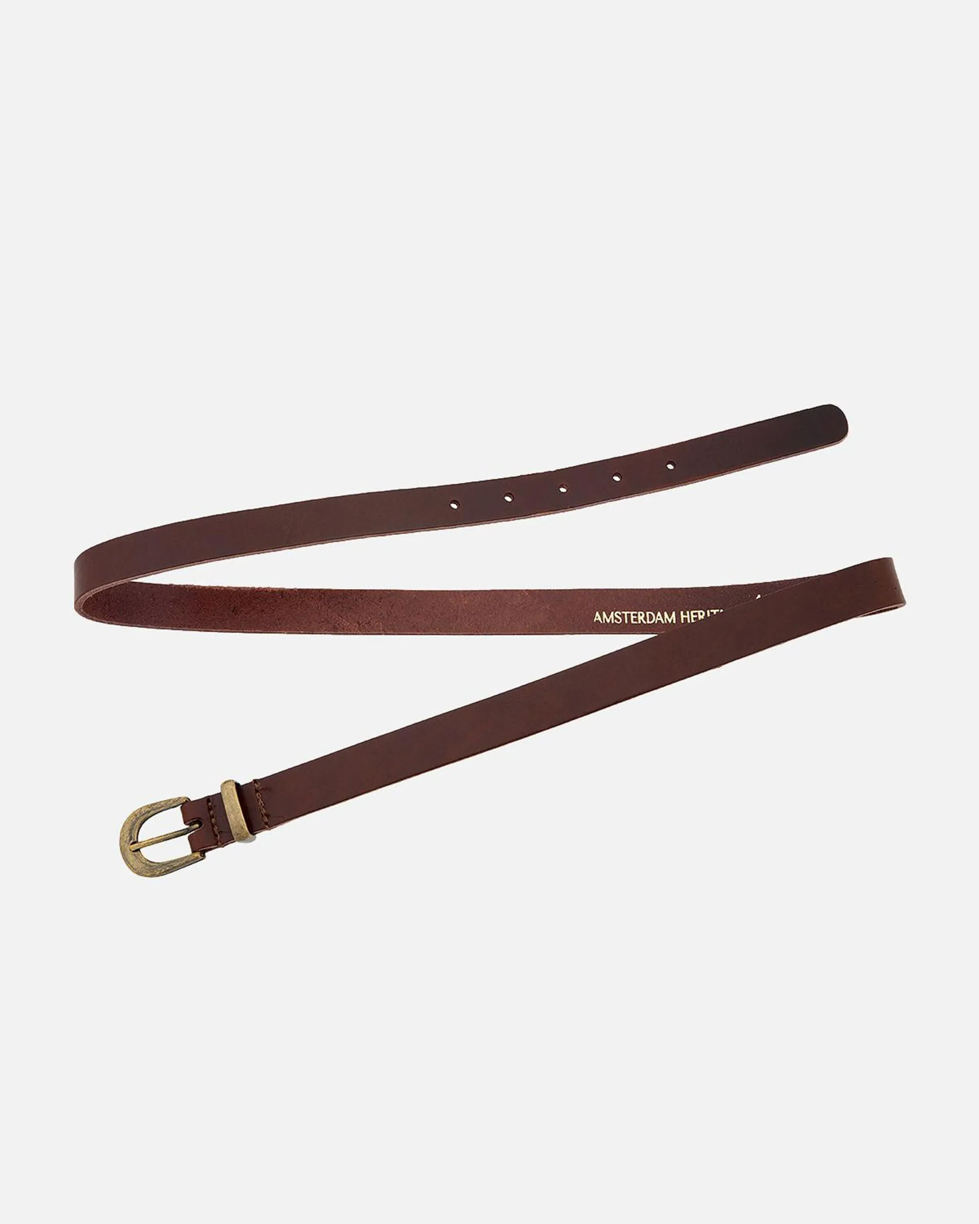 MADE TO ORDER Ank | Skinny Leather Belt with Gold Buckle & Keeper