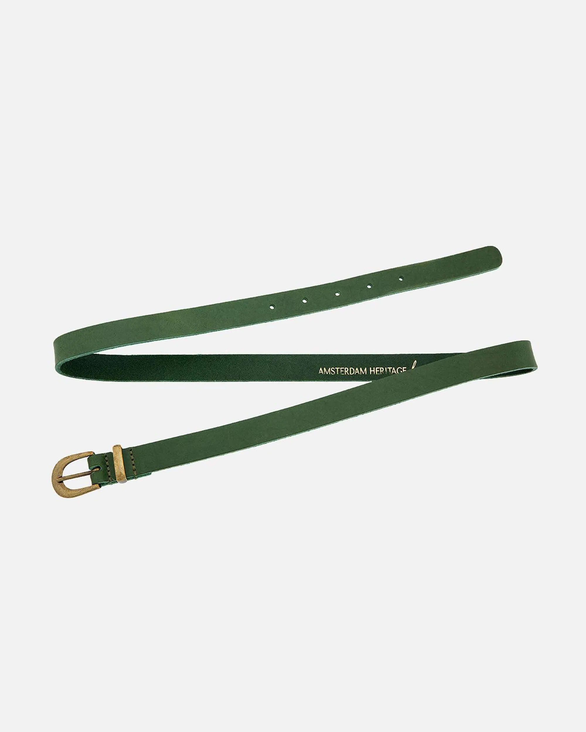 MADE TO ORDER Ank | Skinny Leather Belt with Gold Buckle & Keeper