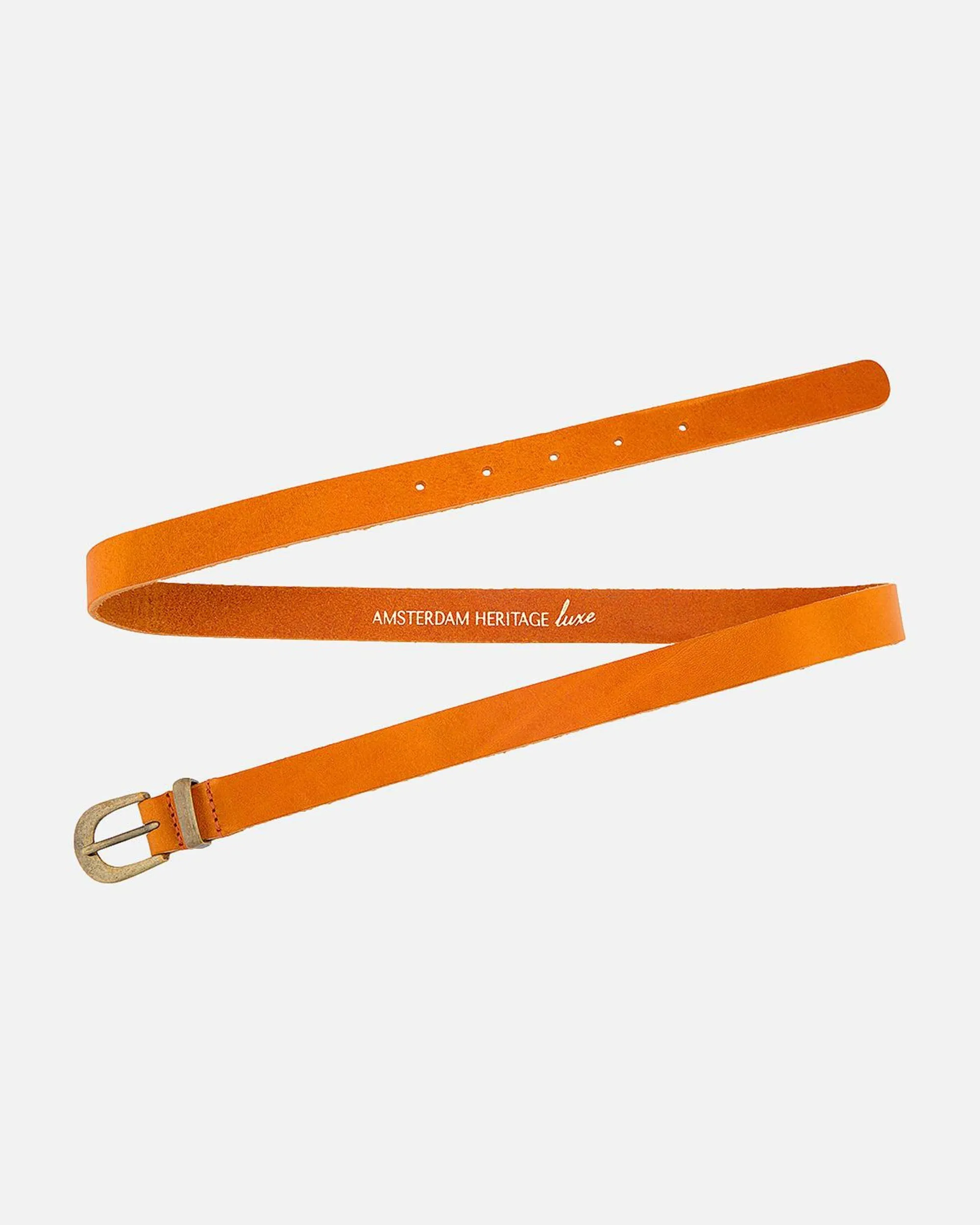 MADE TO ORDER Ank | Skinny Leather Belt with Gold Buckle & Keeper