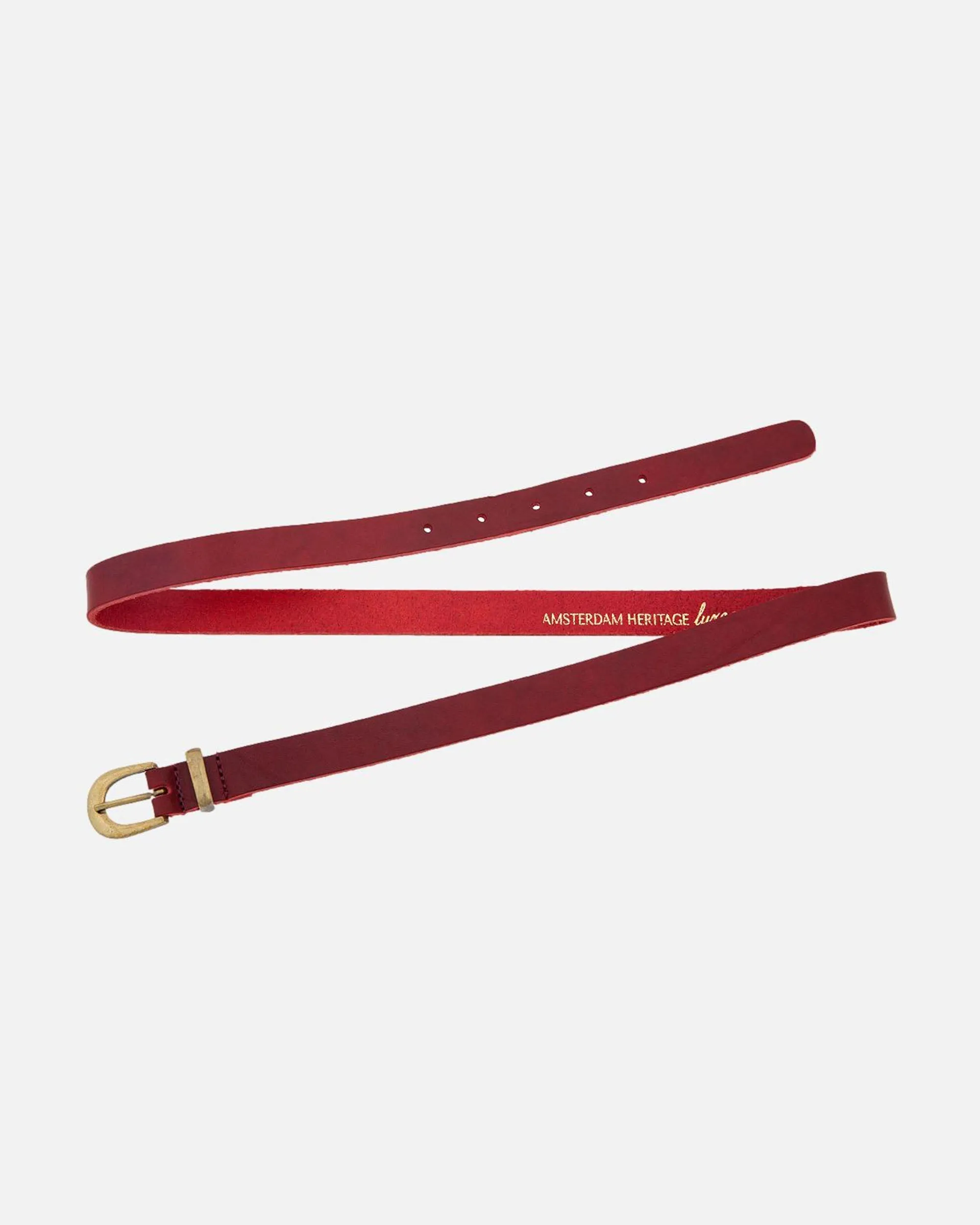 MADE TO ORDER Ank | Skinny Leather Belt with Gold Buckle & Keeper