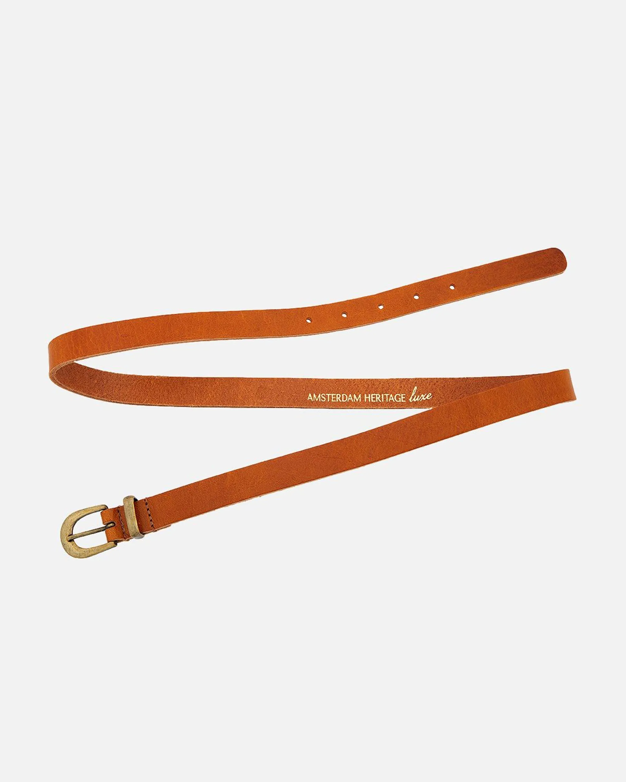 MADE TO ORDER Ank | Skinny Leather Belt with Gold Buckle & Keeper