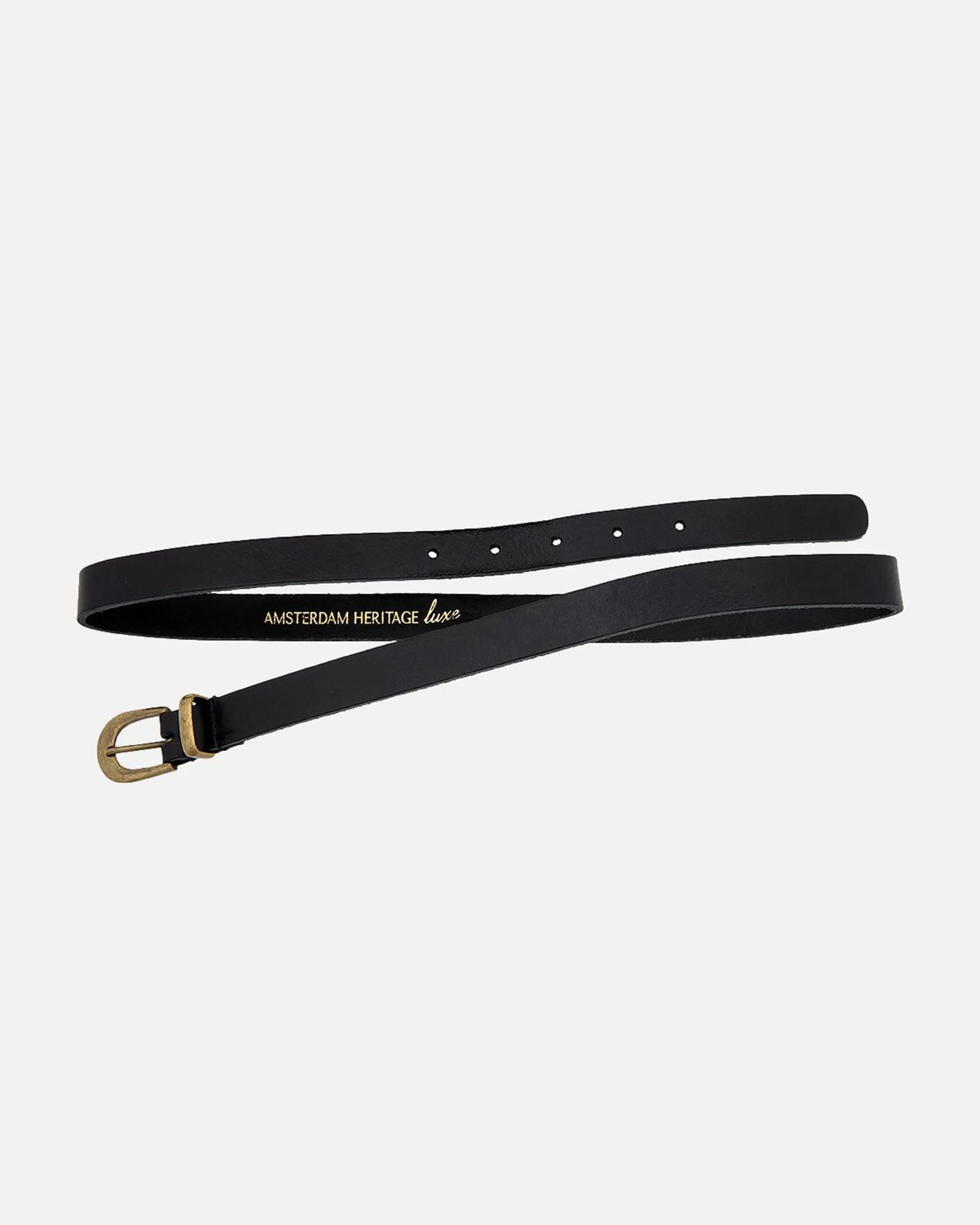 MADE TO ORDER Ank | Skinny Leather Belt with Gold Buckle & Keeper