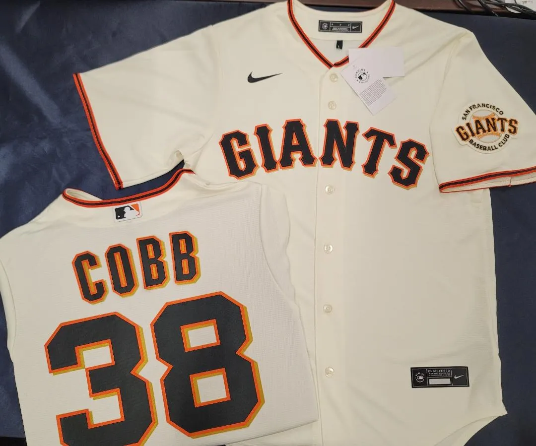 Mens Nike San Francisco Giants ALEX COBB Baseball JERSEY CREAM