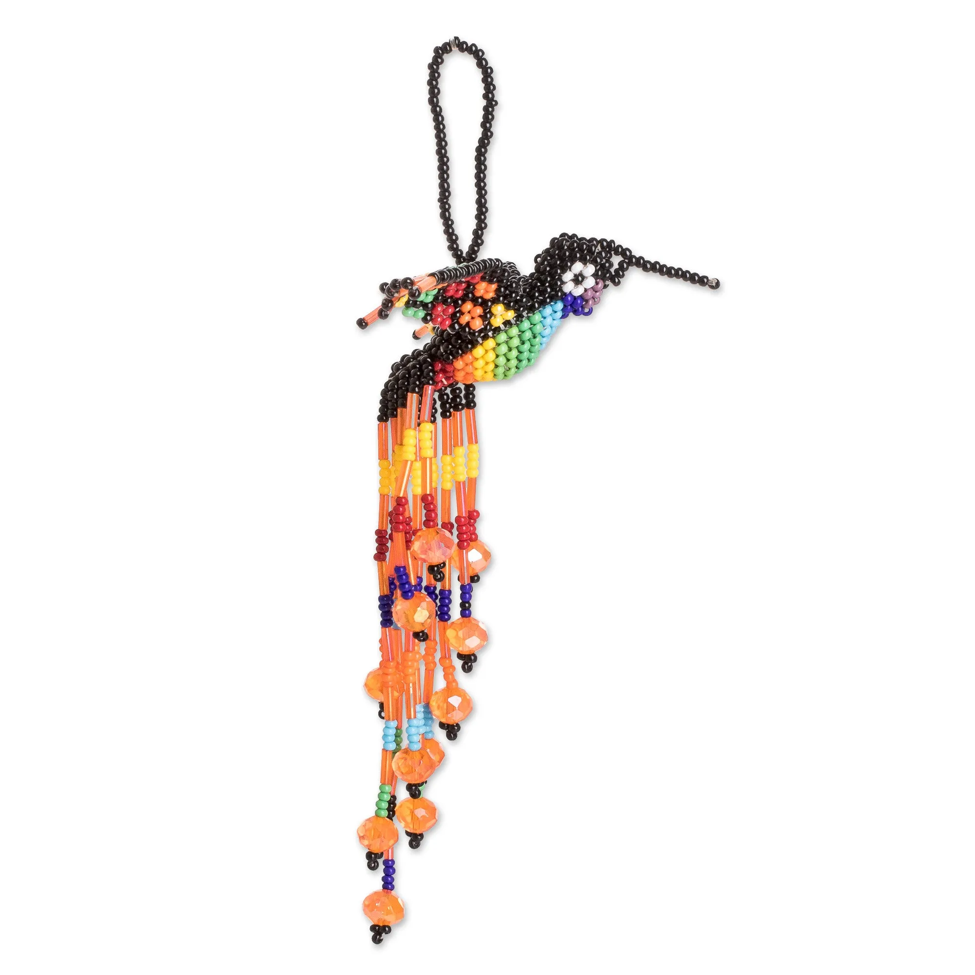 Multicolor Bird-Themed Home Accent Hand Made in Guatemala - Hummingbird Waterfall | NOVICA