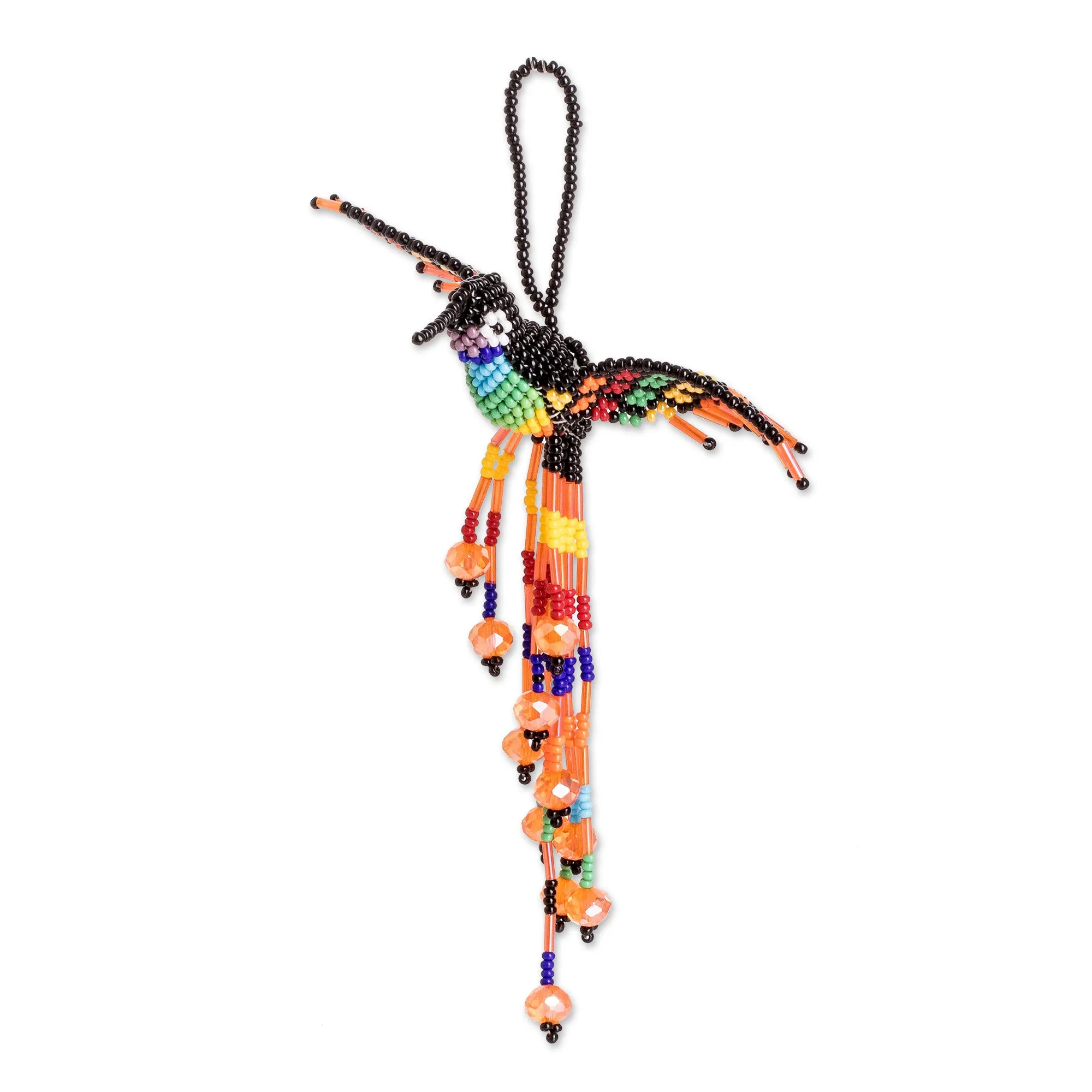 Multicolor Bird-Themed Home Accent Hand Made in Guatemala - Hummingbird Waterfall | NOVICA