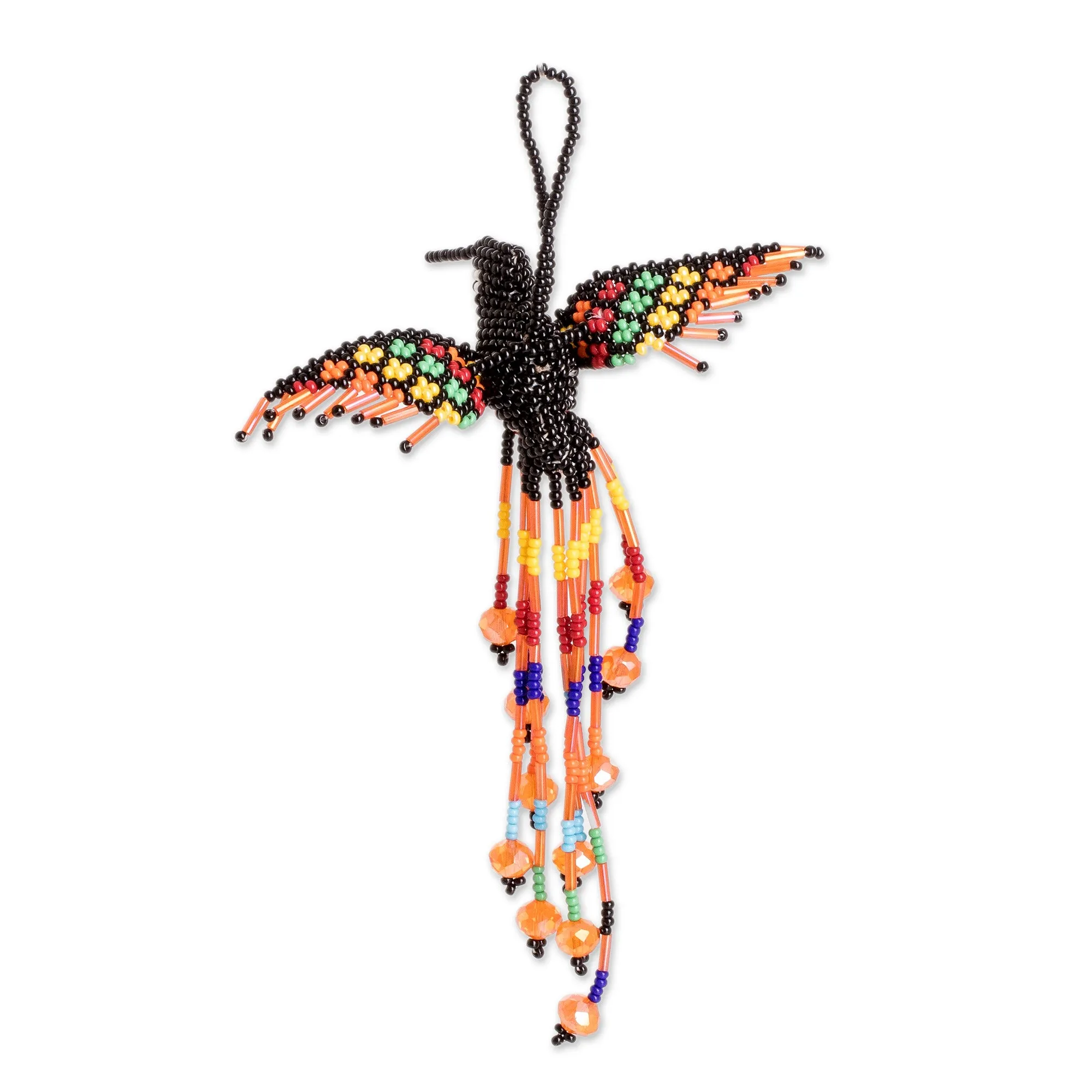 Multicolor Bird-Themed Home Accent Hand Made in Guatemala - Hummingbird Waterfall | NOVICA