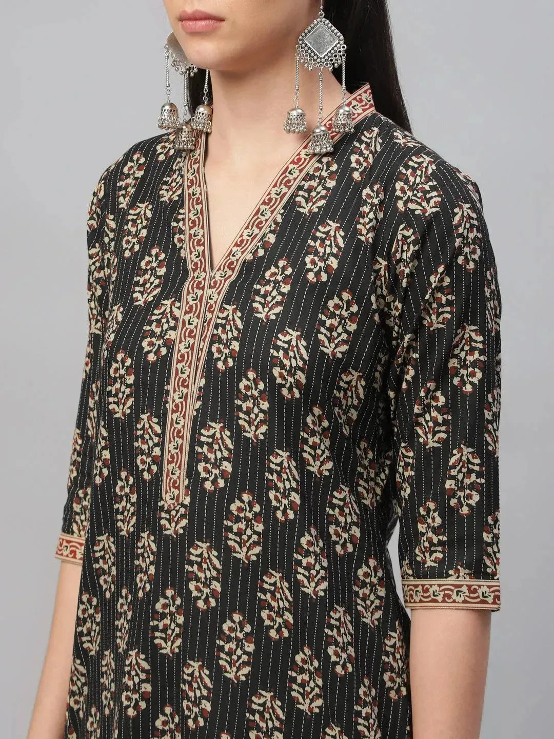 Multicoloured Printed Cotton Kurta