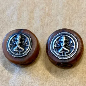 Pair of Kali Carnelian Beads, India