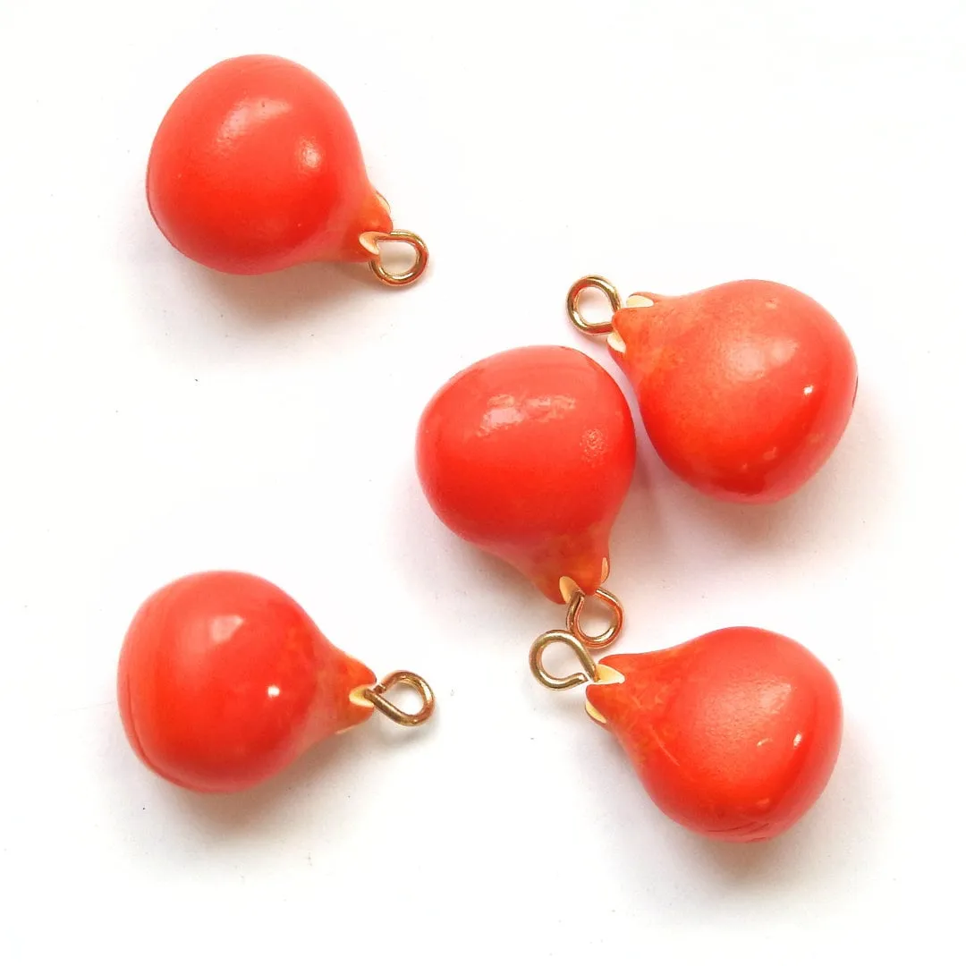 Pomegranate fruit Charms - Set of 5