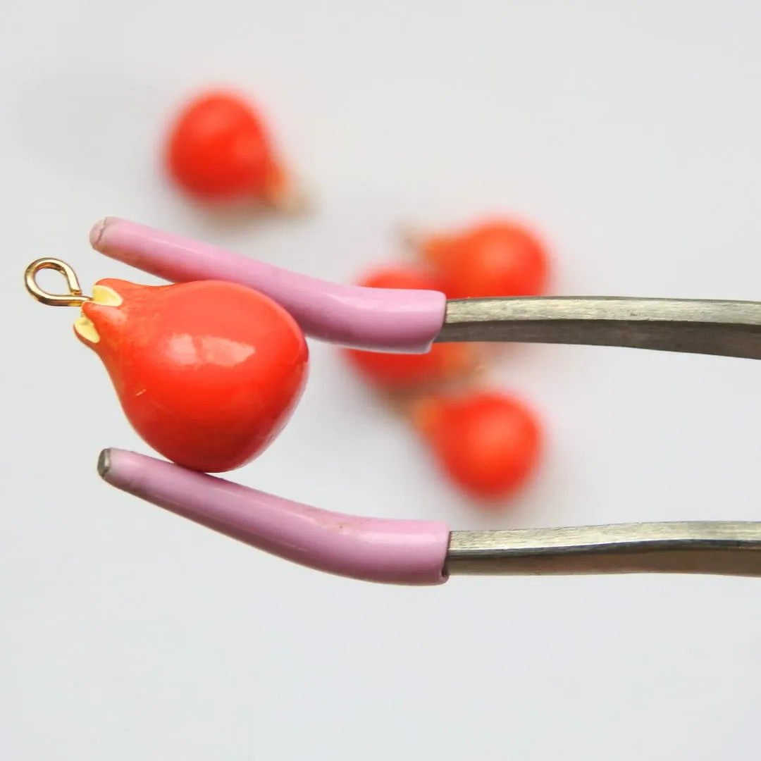 Pomegranate fruit Charms - Set of 5